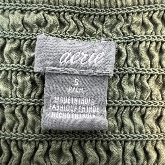 Aerie Romper Womens Small Green Eyelet Cutout Cottagecore Boho Coquette Summer - Picture 6 of 10